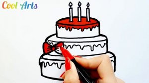 Как нарисовать Торт - Простой рисунок || Мультик раскраска для детей