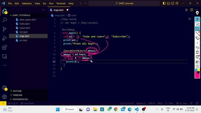 Dart tutorials on map