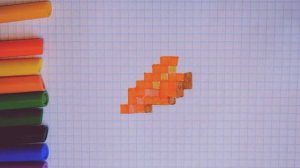 Как нарисовать морковь из МАЙНКРАФТ по клеточкам. Рисуем minecraft