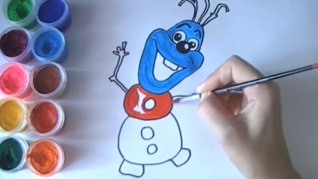 Рисуем снеговика Олафа. Необычный снеговик Олаф. смотреть онлайн
