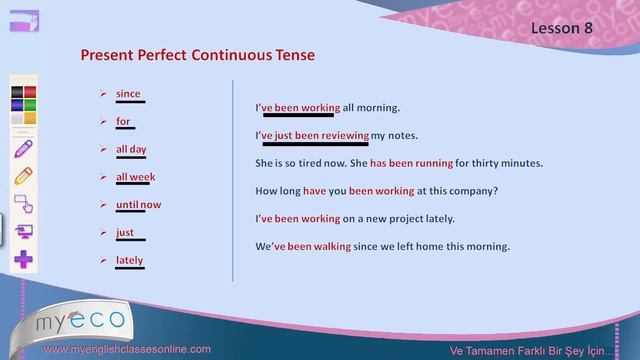 Intermediate Lesson 8: Present Perfect Continuous Tense┃İngilizce Konu Anlatımı - MyECO смотреть онлайн