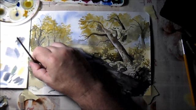 Как нарисовать летний пейзаж в старинном стиле акварелью и гуашью смотреть онлайн