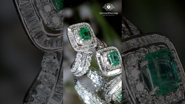 Кольцо с изумрудами и бриллиантами. Хадижат Алисултанова. Ювелирные украшения АнтикЮвелир.
