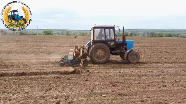Поздний посев подсолнечника 2021. МТЗ 82 с СУПН 6 на посеве.