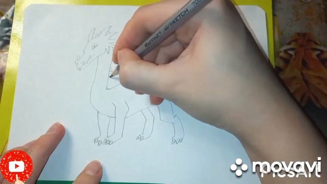 Как нарисовать дракона? Простой рисунок для детей! смотреть онлайн