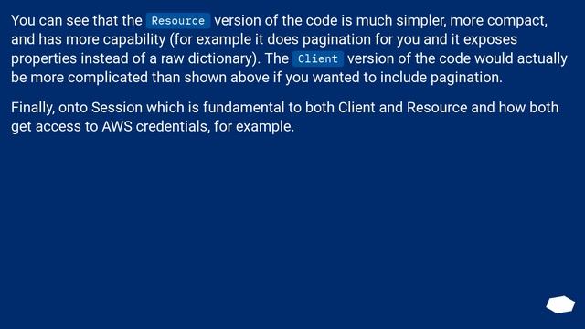 Difference in boto3 between resource, client, and session? смотреть онлайн