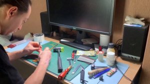 изготовление кошелька для карточек [leather craft]making a card wallet