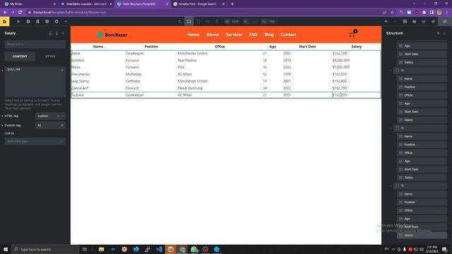 Use DataTables JS on Bricks Builder * Wordpress