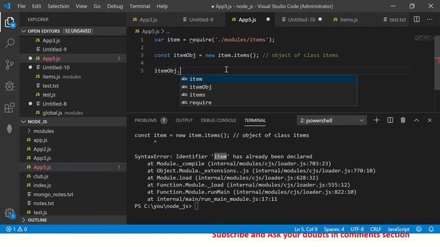 Node JS Tutorial For Beginners #12 - Live Example Global Object, Modules, Exports, Require