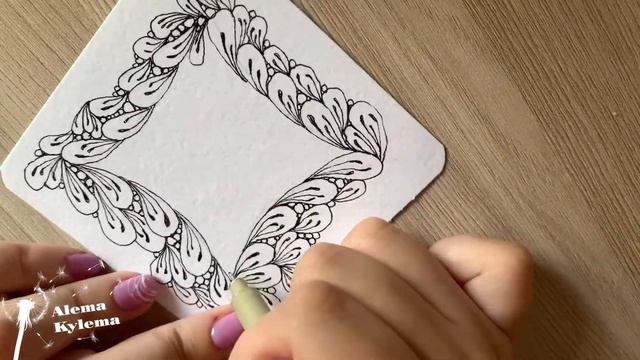 Легкое медиативное рисование ручкой на бумаге Тангл Flux Tangle Pattern Lesson