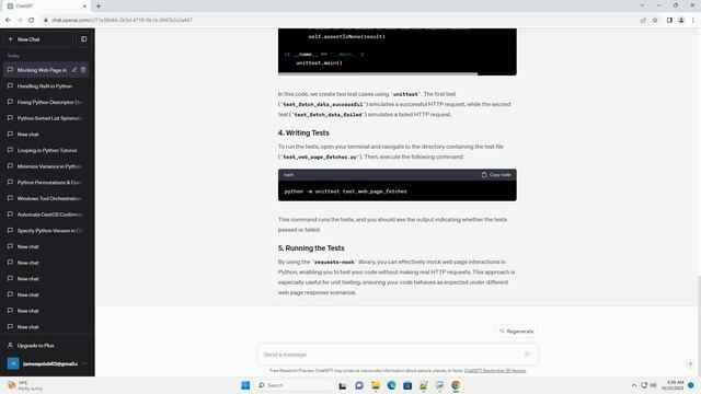 Mocking a web page in Python
