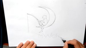 How to Draw Dreamworks logo / Как нарисовать лого DreamWorks / DA