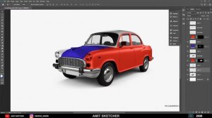 Photoshop Tutorial vintage ambassador car Mockup complete process Using Smart Object