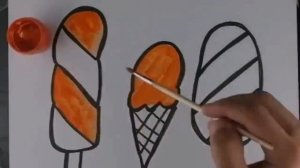 ICE CREAM FOR KIDS Drawing/Учим деток под приятную музыку рисовать мороженко.