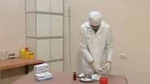 Заполнение системы для внутривенного капельного введения лекарственных средств