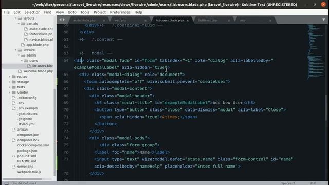 Livewire Form validation and solving weird modal issue in Laravel Livewire