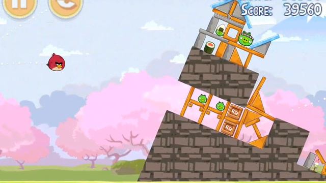 Angry Birds Seasons 1-1 - 3 Stars - Cherry Blossom - Walkthrough смотреть онлайн