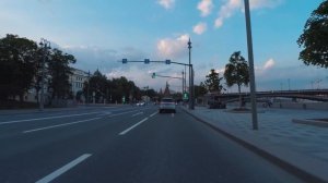 Evening drive along Moscow waterfronts