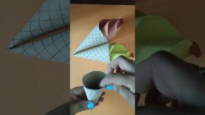 How to make paper ice cream cone || Paper ice cream cone craft || Origami craft ideas