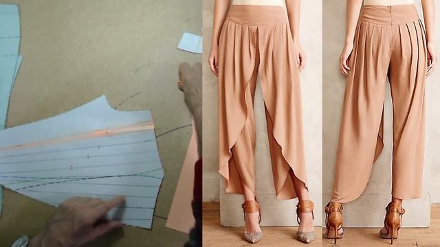 Моделируем брюки с запахом. Modelado de pantalón envolvente #курсы кройки и шитья #diseño de modas смотреть онлайн