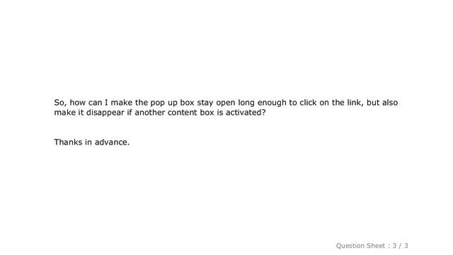 HTML : CSS/Javascript Mouseover Popup box