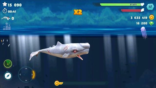 Акула Моби ДИК в Hungry Shark Evolution #10 Онлайн режим с Кидом на Крутилкины смотреть онлайн