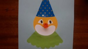 Клоун из цветной бумаги.Апликация