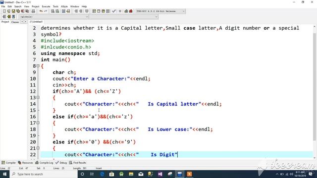 Lect#26) Character is Lower case, Capital , Digit or Special Symbol in C++ URDU/HINDI смотреть онлайн