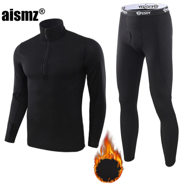 Термобелье Aismz мужское, быстросохнущее, антимикробное с Алиэкспресс Aismz thermal underwear