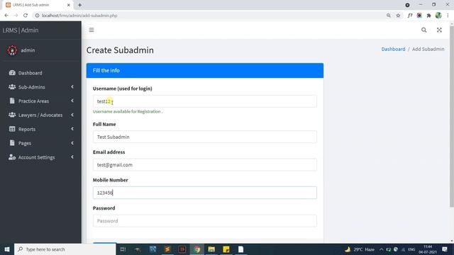 Lawyers Record Management System Using PHP and MySQL
