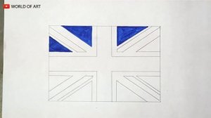 UK flag drawing | United Kingdom Flag | how to draw flag