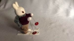 Заводная механическая игрушка -Заяц на лыжах.СССР.Редкость.