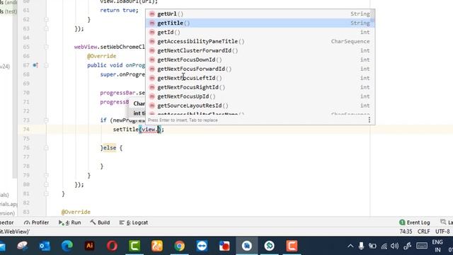 webview get url and title in android studio | get title from webview on android