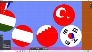 Algodoo Flags of the World Race Sketch Play