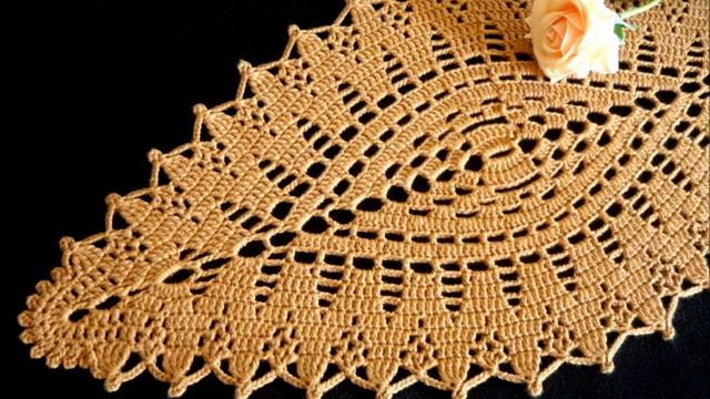 Вязаная овальная салфетка, вязание салфетки крючком, простая салфетка крючком, вяжем салфетку смотреть онлайн