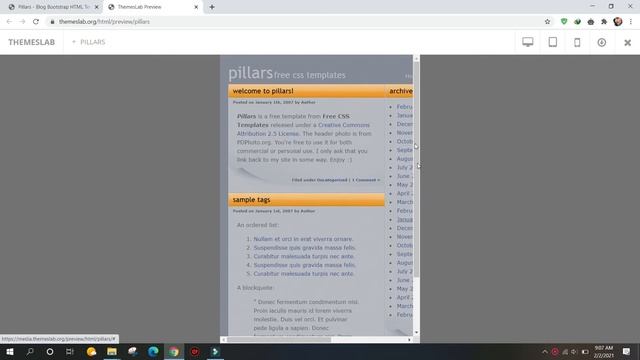 Pillars: Blog Bootstrap HTML Template смотреть онлайн