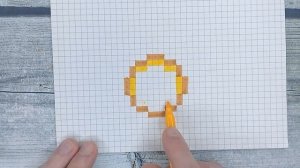 Как рисовать по клеточкам маленькую круглую ПИЦЦУ / ЕДА - рисунки по клеточкам pixel art