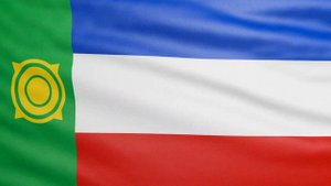 Флаг Республики Хакасия. Флаги субъектов РФ. Зацикленное видео. Бесплатный футаж.