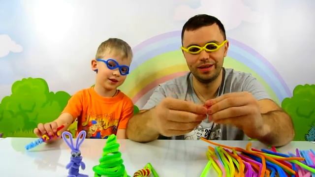 Синельная проволока. Поделки из синельной проволоки. How to make a pipe cleaner bunny Anim