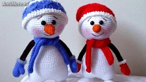 Амигуруми: схема Весёлый снеговик. Игрушки вязаные крючком - Free crochet patterns.