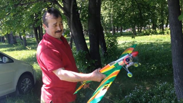 Обкатка микродвигателя ASP-15A на кордовой модели