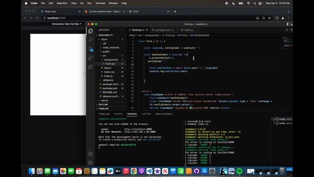 Fullstack Weather App Tutorial: React.js & Node.js ?