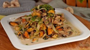 Оригинально и быстро. 
МИДИИ С ГРИБАМИ В СЛИВКАХ