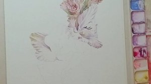 Watercolor Gladiolus, Birth Flower of August, How to Paint Demo, HD, 八月誕生之花