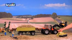 Bruder 02-203 Прицеп Fliegl с тремя вариантами наклона кузова и съемным верхом