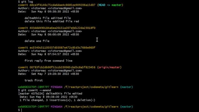 Git Tutorial: Git Amend Command Or Movies To Watch For Changes In Local & Remote Repo For Beginners