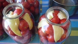 Помидоры на зиму,маринованные с болгарским перцем,ПРОСТО,ВКУСНО
