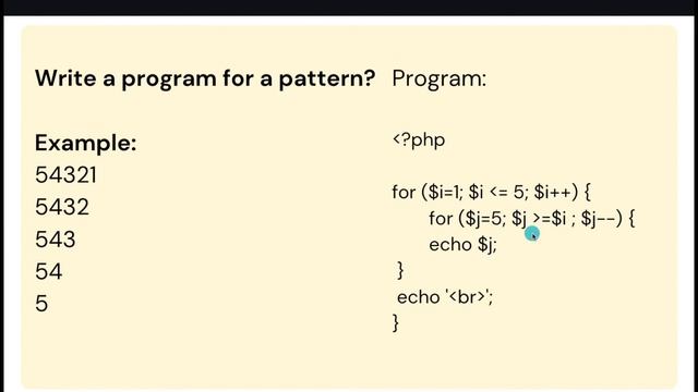 How can print triangle patterns in php