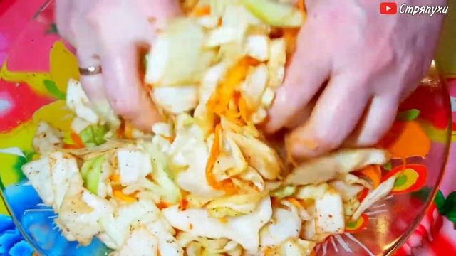 Капуста по-корейски с огурцом. Очень вкусно!