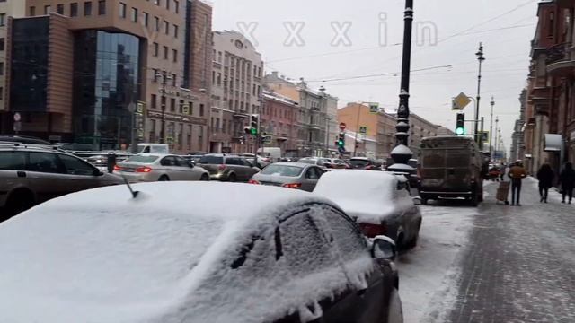 Зиме в Питере Павлоградский переулок, Лиговский проспект день в Санкт-Петербурге пешая прогулка смотреть онлайн
